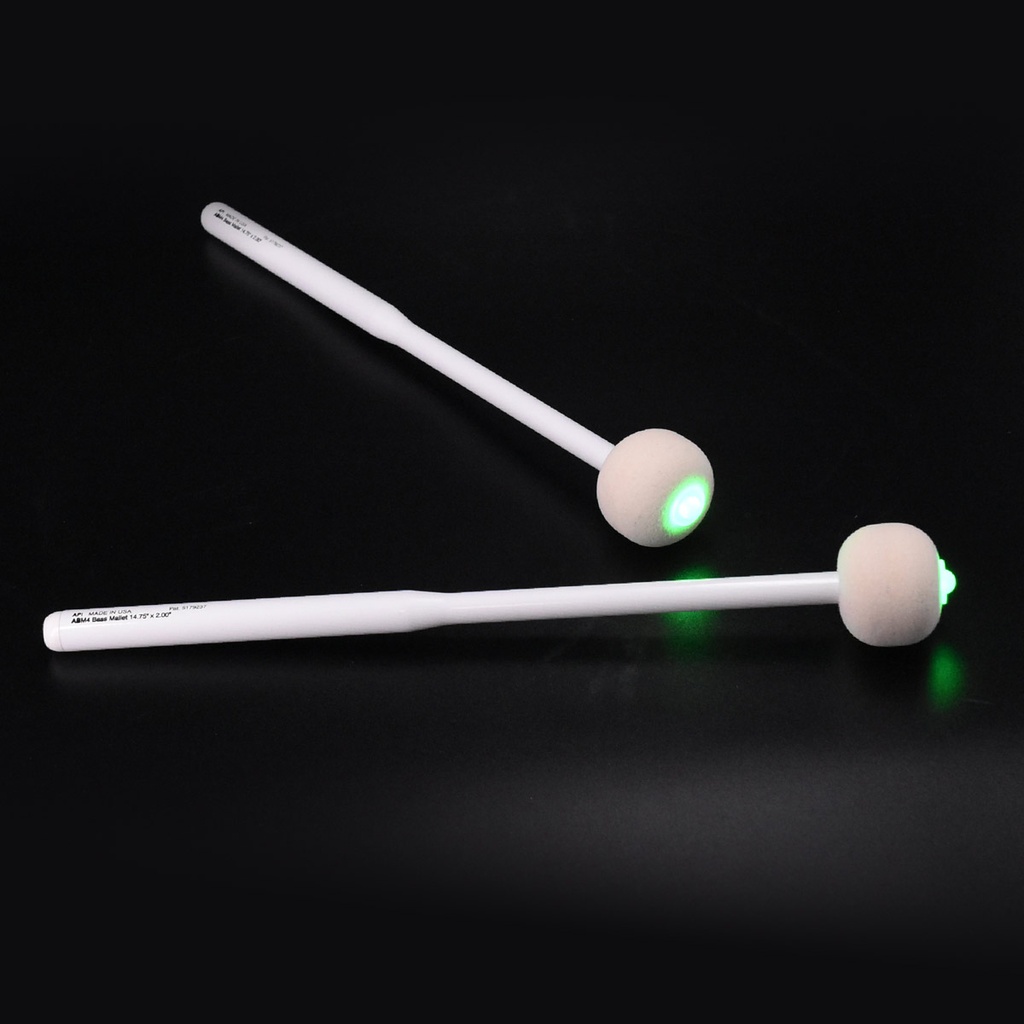 Bass Drum Mallets - Marching lighting white finish