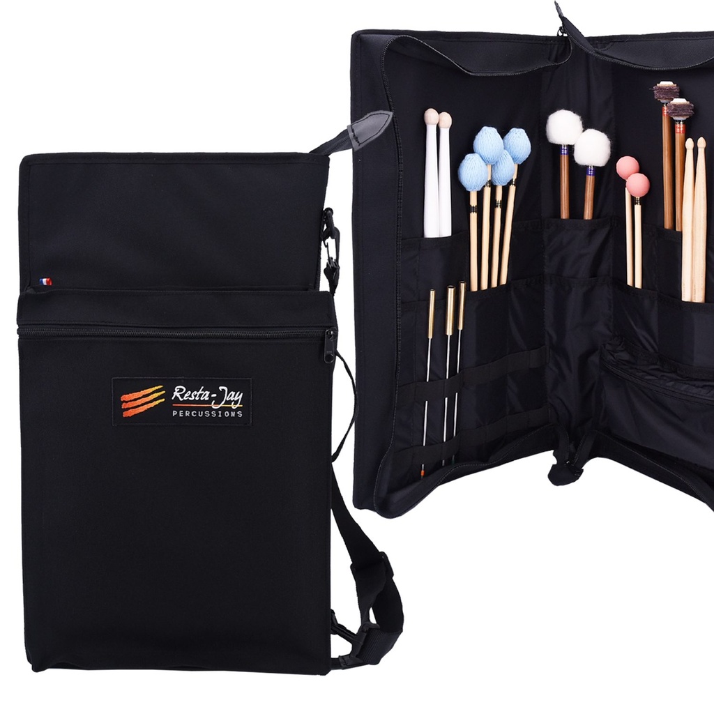 Sac à baguettes professionnel pour 32 paires + poche à partitions