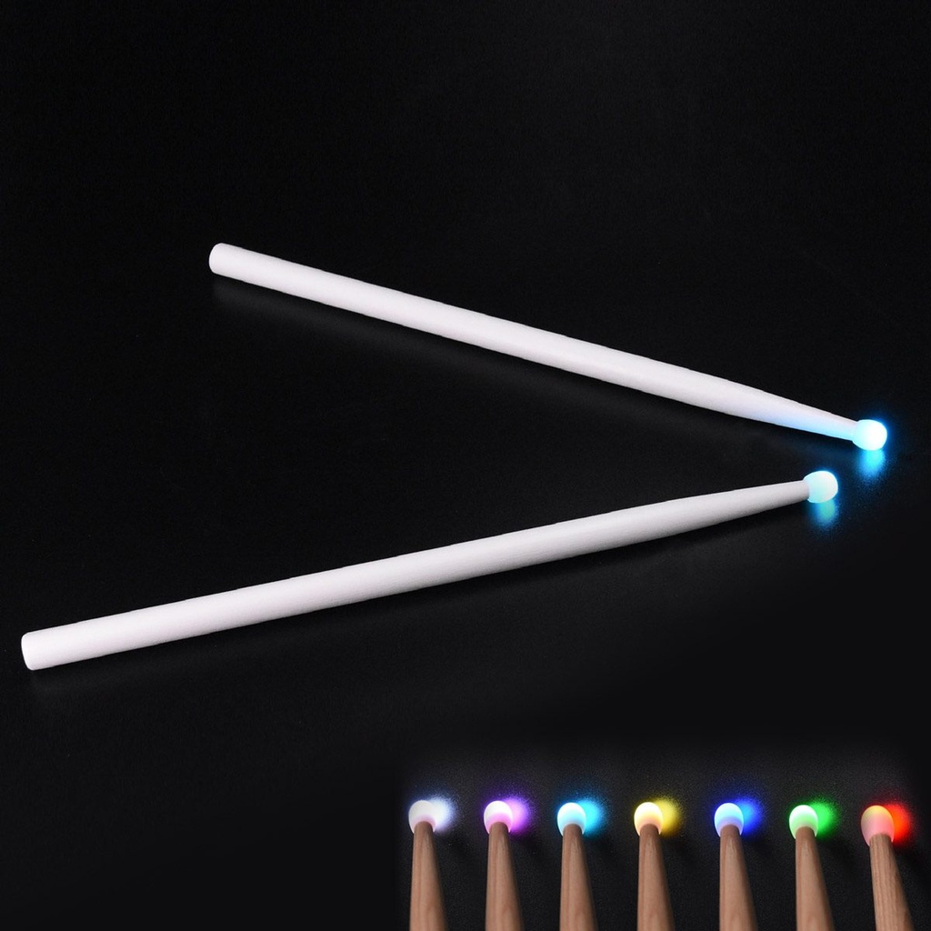 Baguettes de Tambour - Marching LUMINEUSES finition blanche