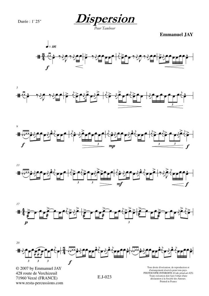 Dispersion - Tambour | JAY E.