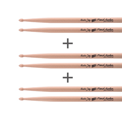 [Lot3XCCFA2] Lot de 3 paires HICKORY Caisse claire/Batterie - Signature Franck Agulhon – Hickory