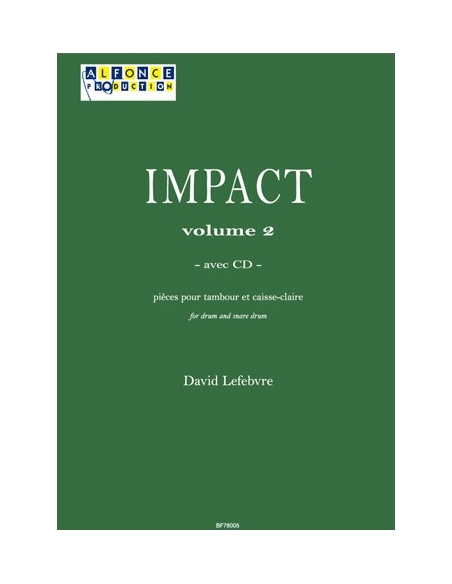 Impact vol.2 (avec CD) for drum - LEFEBVRE David