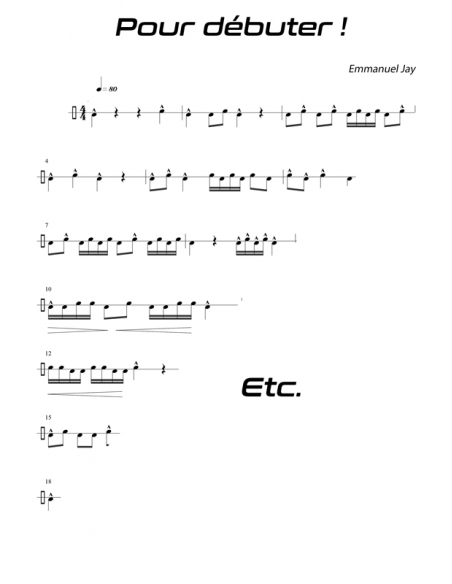 Pour débuter ! - 15 easy pieces for drum - Emmanuel JAY