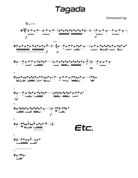 Tagada - 15 easy pieces for drum - Emmanuel JAY