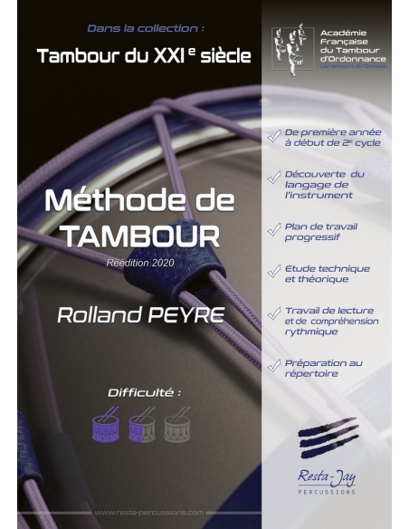 Méthode de tambour - Rolland PEYRE - Resta-Jay percussions