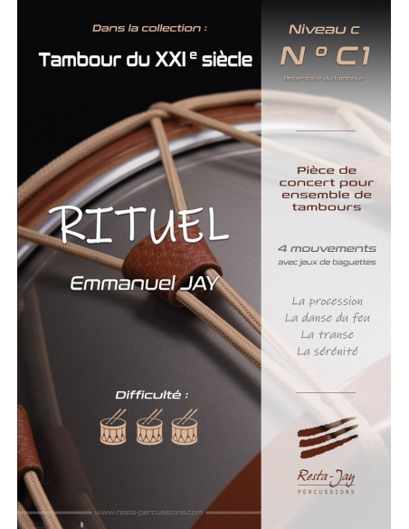 RITUEL - Pièce de concert pour ensemble de tambours - Emmanuel JAY