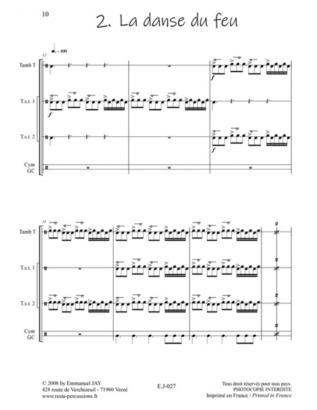 RITUEL - Pièce de concert pour ensemble de tambours - Emmanuel JAY