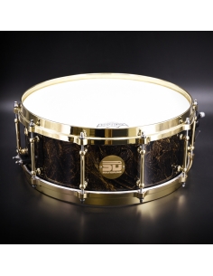 Snare Drum - Aluminium GOLD GRAPHIC « Sound Dry Silver » 14″x 5,5″ - SOUNDRUMS 2