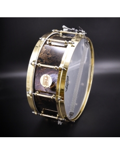 Snare Drum - Aluminium GOLD GRAPHIC « Sound Dry Silver » 14″x 5,5″ - SOUNDRUMS