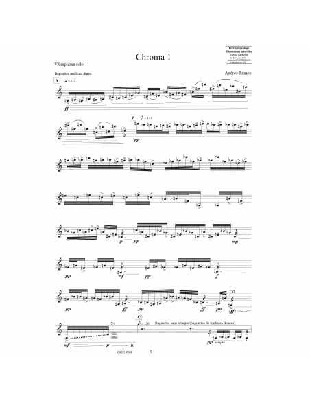 Chroma 1 - Andrés Ramos. Pièce pour vibraphone solo.
