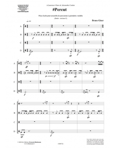 Percut - Ensemble de percussions à géométrie variable, de Bruno GINER. Partition. 2