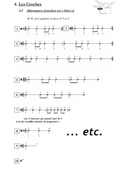 Drums method for beginners "J’apprends la batterie Vol.1" - Emmanuel JAY