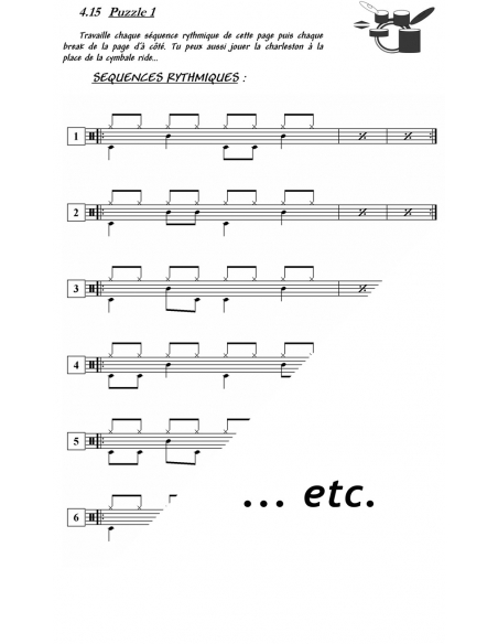 Drums method for beginners "J’apprends la batterie Vol.1" - Emmanuel JAY