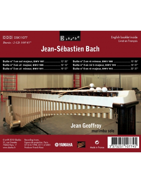 Jean Geoffroy plays Bach : Suites Bwv 1007 to 1012