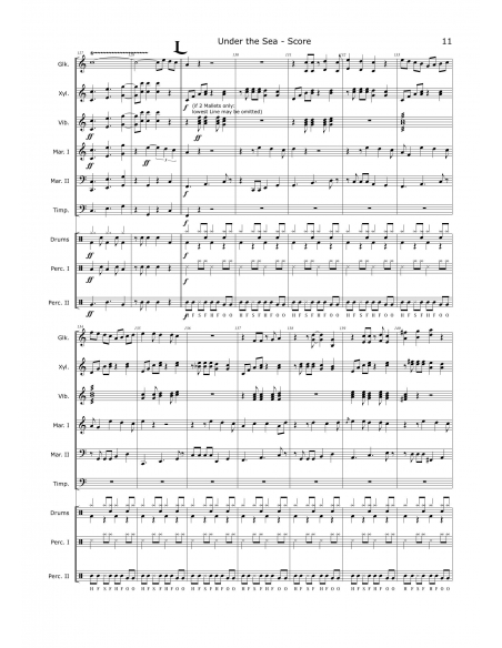 Under the Sea - arr. Christoph Von Bergen - HITS in PERCUSSION - for percussion ensemble.