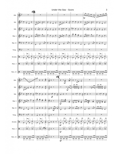 Under the Sea - arr. Christoph Von Bergen - HITS in PERCUSSION - for percussion ensemble.