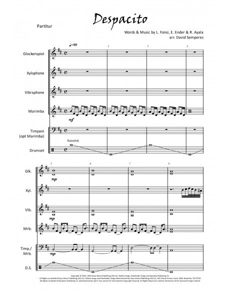 Despacito - Arr. David Semperes - HITS in PERCUSSION