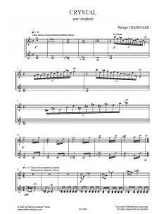 Crystal pour vibraphone. Philippe CHAMOUARD. Partition pour vibraphone. 2