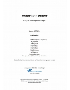 Freed from desire - arr. Christoph Von Bergen - HITS in PERCUSSION. Partition pour ensemble de percussions. 2