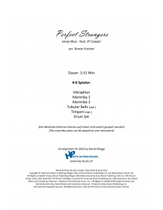 Perfect strangers, music sheet - arr. Simon Forster - HITS in PERCUSSION. Score and separate parts for percussion ensemble. 2