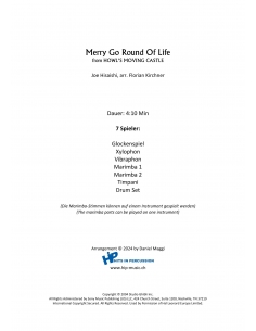 Merry go round of life, Joe Hisaishi, arr. Florian Kirchner, Hits in Percussion. Partition pour ensemble de percussions. 2