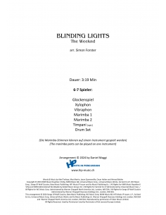 Blinding Lights - The Weeknd, arr. S.Forster - Partition ensemble de percussions. HIP 2