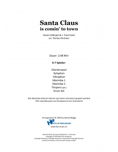 Santa Claus is coming to town - arr. Florian Kirchner - HITS in PERCUSSION. Partition pour ensemble de percussions. 2