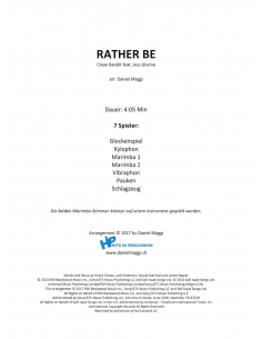 Rather Be, arrangement de Daniel Maggi, partition pour ensemble de percussions. 2