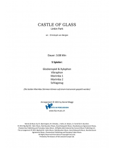 Castle of Glass, arr. C. Von Bergen, score and separate parts, HIP Hits in Percussion. 2