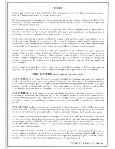 Stick control pour tambour et caisse claire - George Lawrence STONE