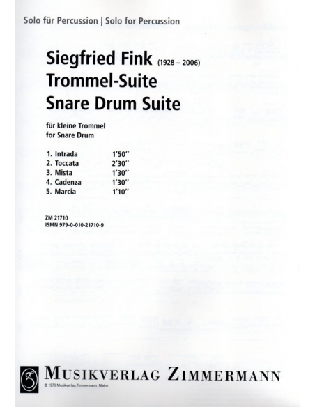 Trommel-Suite, snare drum suite - Siegfried FINK.
