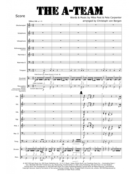 The A-Team (L'Agence Tous Risques) - Arr. Christoph von Bergen - HITS in PERCUSSION