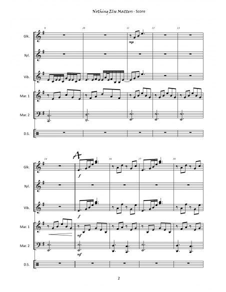 Nothing Else Matters - arr. David Semperes - HITS in PERCUSSION