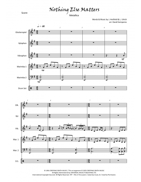 Nothing Else Matters - arr. David Semperes - HITS in PERCUSSION