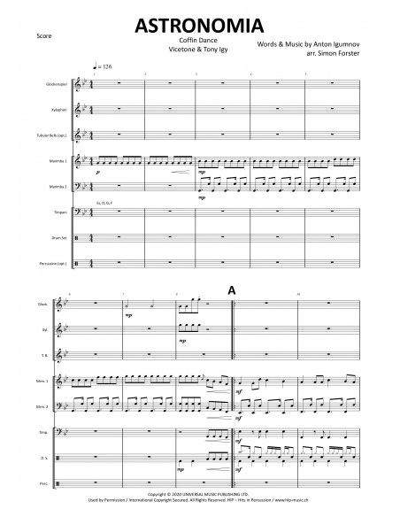 Astronomia (Coffin Dance) - Arr. Simon Forster - HITS in PERCUSSION