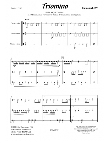 Triomino - Trio de Percussion - Emmanuel JAY