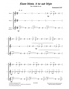 Koom bémin, ti ko suk béyin - Voices Trio- Emmanuel JAY 2