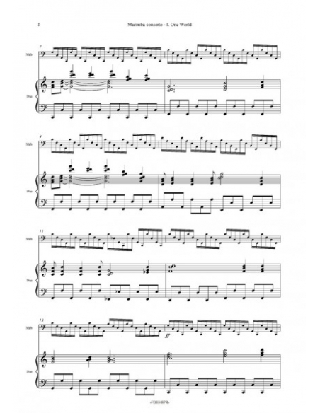 Marimba Concerto N°1. Piano reduction - Chin-Cheng Lin
