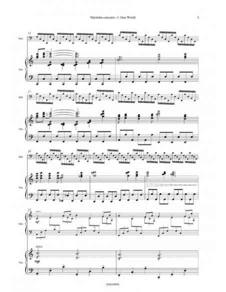 Marimba Concerto N°1. Réduction  Piano - Chin-Cheng Lin
