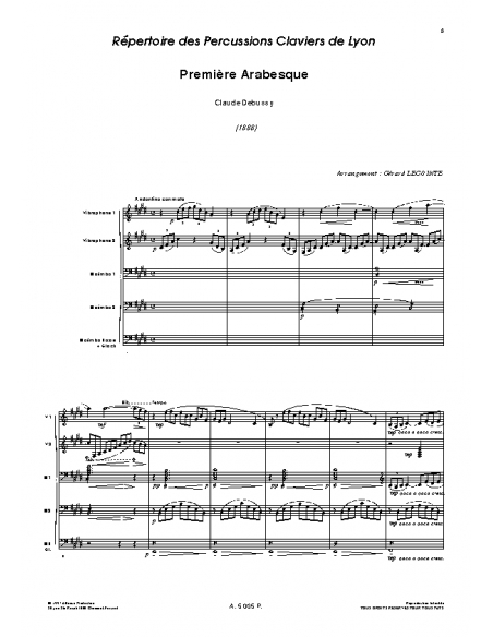 Première Arabesque - Claude DEBUSSY (Ar. Gérard LECOINTE)