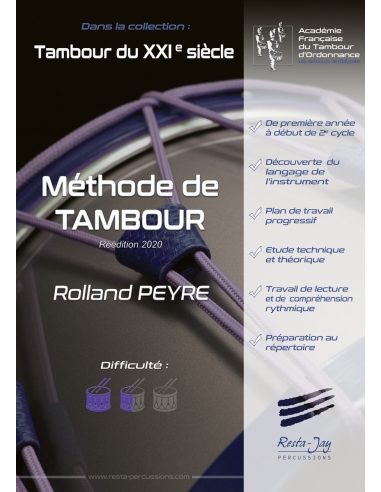[MTRP01] Méthode de tambour (réedition 2020) | PEYRE R.