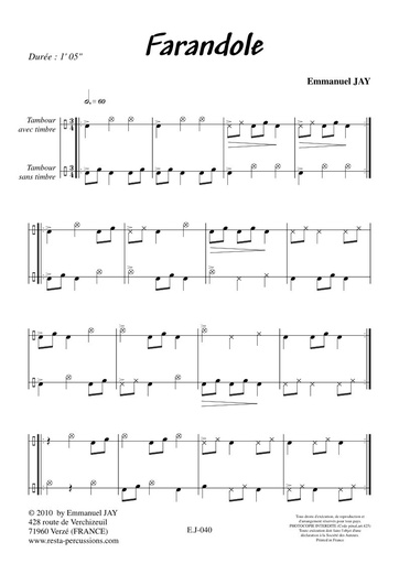 [EJ040] Farandole - Duo de Tambour | JAY E.