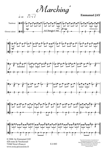 [EJ002] Marching' - Tambour et Grosse-caisse | JAY E.
