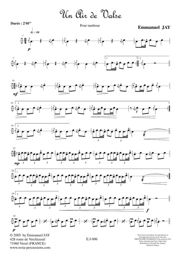[EJ006] Un Air de Valse – Tambour | JAY E.